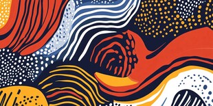 抽象几何色彩波浪图案