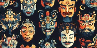 传统戏曲面具图案设计