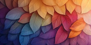 多彩秋叶梦幻背景图案