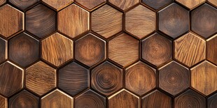 木质六边形拼接纹理图案