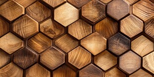 木质六边形拼接纹理图案