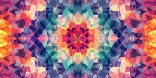 多彩几何拼接抽象花纹图案