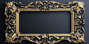 华丽黑金雕花艺术相框