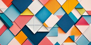 多彩几何拼接创意背景图