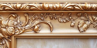 金色雕花相框细节展示