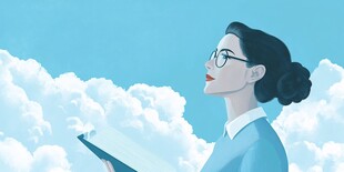 云端持卷的知性女士