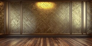 奢华复古墙面与木质地板