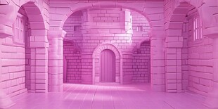 梦幻粉色城堡室内场景