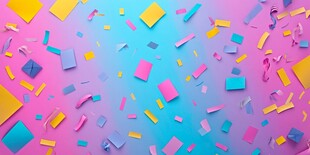 缤纷彩纸营造梦幻渐变背景