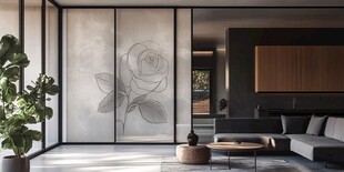 现代简约风带玫瑰图案客厅