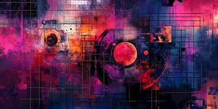 抽象迷幻色彩数字艺术画面