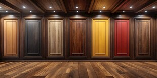 多样色彩实木门展示空间