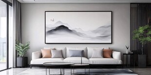 现代简约风客厅山水挂画