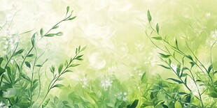 清新绿野植物背景图