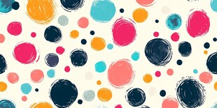 多彩手绘圆点图案背景