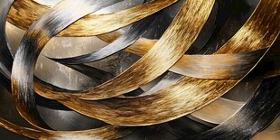 金属丝带交织抽象图案