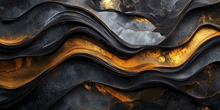 黑金波浪纹理立体艺术背景