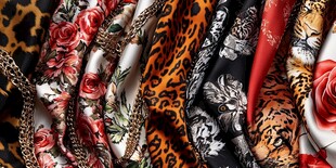 多彩印花丝绸面料展示