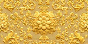 金色奢华花卉浮雕纹理图案