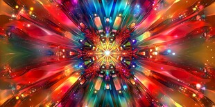 炫彩放射状抽象光效画面
