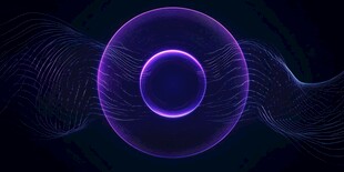 紫色动感光环科技背景图