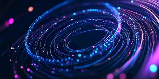 炫彩科技感环状光线图案