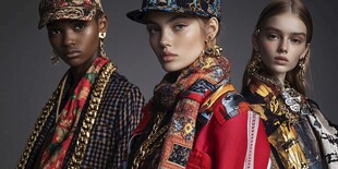 时尚模特展示个性潮流穿搭