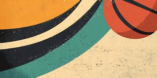 动感篮球与多彩几何图案