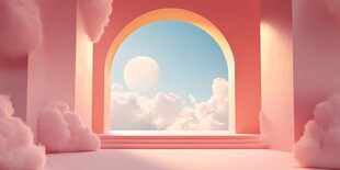 梦幻拱门通往云端之景