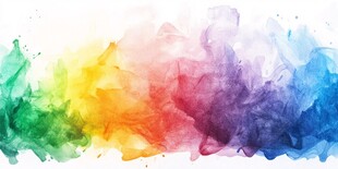 彩虹水彩泼墨艺术背景