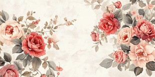 复古风花卉装饰画背景图