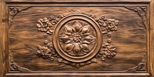 复古木雕花纹装饰板