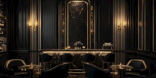 奢华暗黑系酒吧室内场景