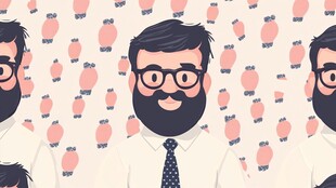 戴眼镜的胡子男士卡通形象