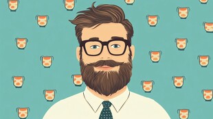 戴眼镜的胡须男士形象