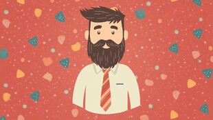 帅气胡须男士的可爱背景