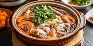 海鲜鸡肉砂锅煲