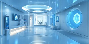 未来科技感的智能室内空间