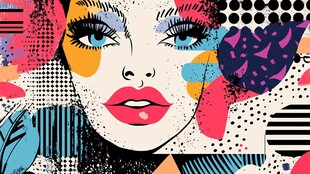 时尚波普风女性插画