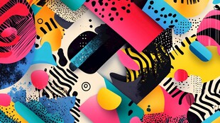 缤纷几何抽象图案背景图