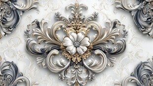 欧式奢华浮雕花纹壁纸图案