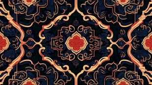 中式传统华丽几何花纹图案