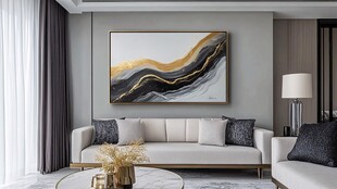 现代简约风客厅艺术挂画