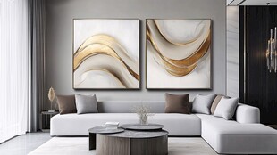 现代简约风客厅装饰画展示