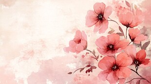 粉色花卉水彩风浪漫背景