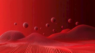 红色科幻风三维景观背景