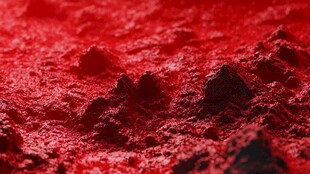 艳丽红色粉末微观景象
