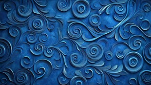 蓝色立体螺旋花纹背景
