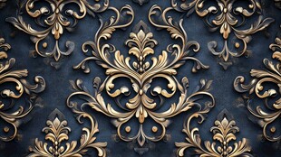 华丽黑金欧式花纹背景
