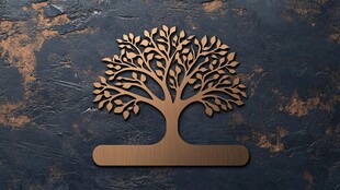 金属质感树形装饰图标